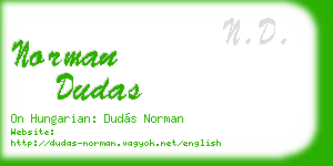 norman dudas business card